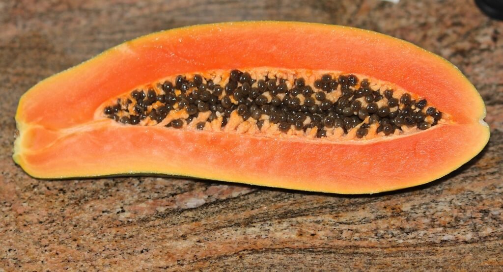a half of a papaya